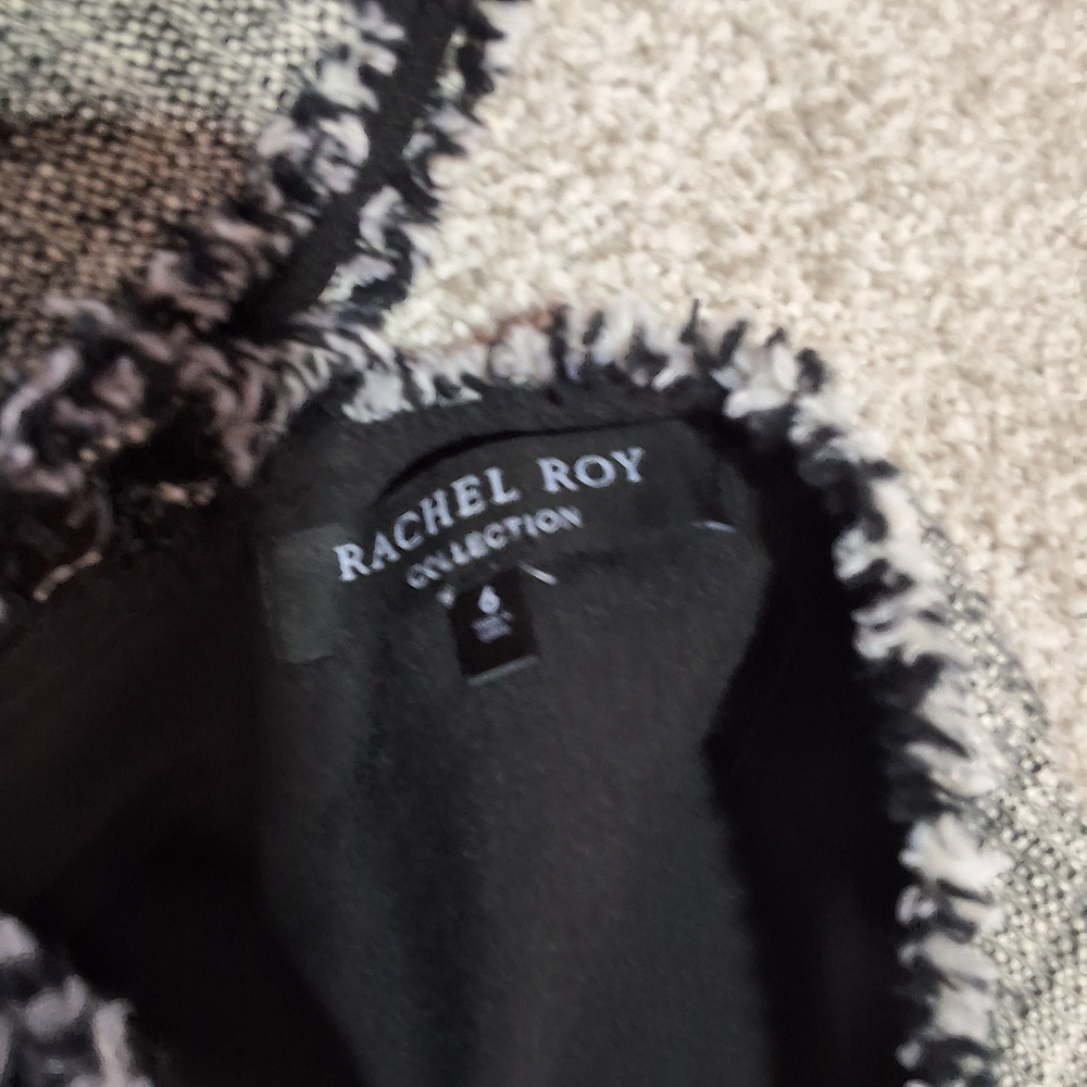 RACHEL Rachel Roy Black and Gray Tweed Midi Dress - Picture 7 of 7
